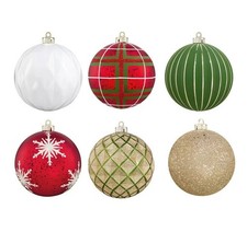 CG Hunter Holiday 6Piece Shatter Resistant 6inch Ornaments Red/Green
