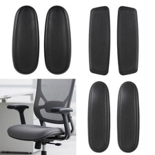 2Pcs Office Chair Armrest Arm Pads PU Leather with Mounting Holes Comfortable