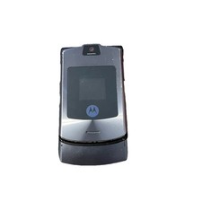 Original Motorola RAZR V3 Grey Color Flip GSM Bluetooth Loudspeaker Mobile Phone