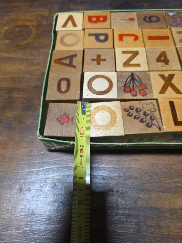 Ancien jeu de cubes en bois 25 pièces - Photo 3/3