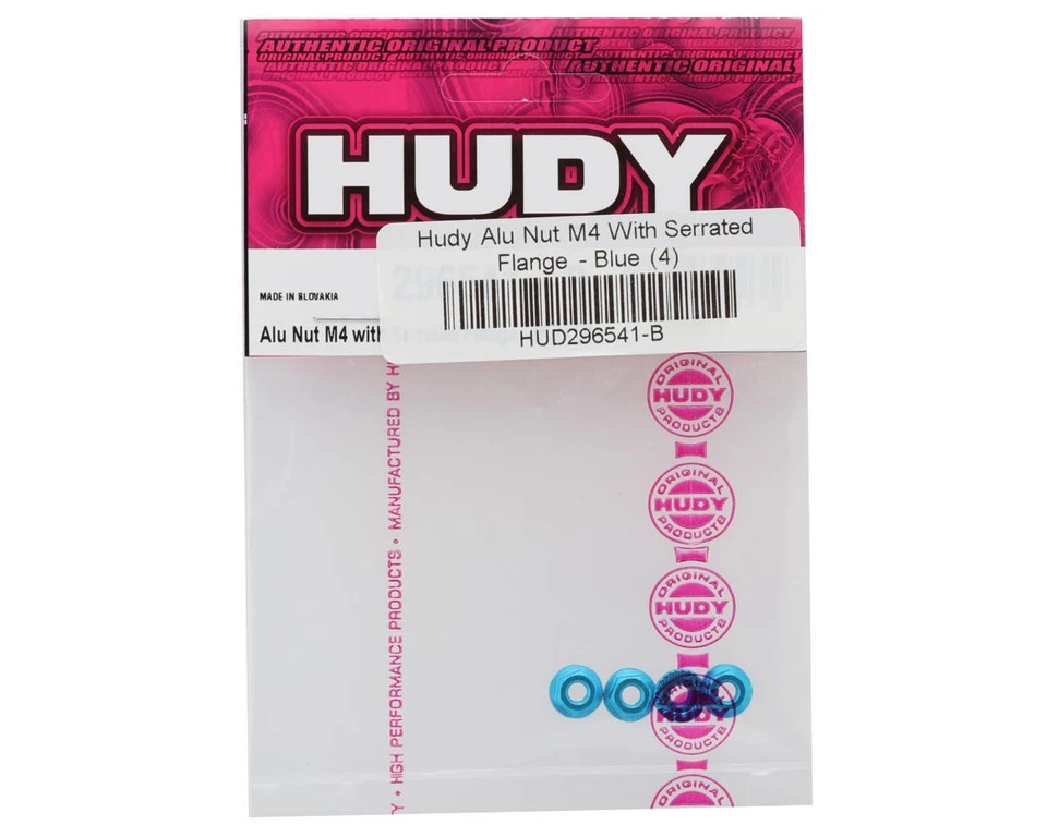 Hudy 4mm Aluminum Serrated Flange Nuts (Blue) (4) [HUD296541-B] - Image 2 of 2