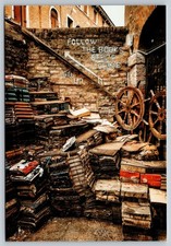 Venice Italy Libreria Acqua Alta Bookshop Bookstore High Water Library Postcard