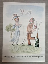 Affiche ancienne Perrier-Jouët – Raymond Peynet – publicité champagne vintage