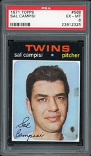 1971 TOPPS #568 SAL CAMPISI PSA 6 Minnesota Twins