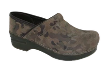 New NIB Dansko Brown & Army Green Camo Suede Professional Clog 37 38 39 40 41 42