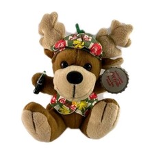 Coca-Cola Collection Reindeer Christmas Bean Bag Plush 1998.