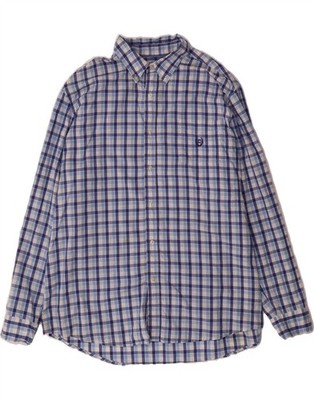 CHAPS Herren Big & Tall Hemd 3XL blau kariert Baumwolle BM09