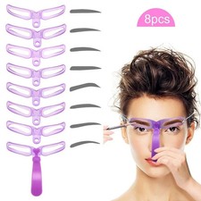8-in-1 Eyebrow Stencil Brow Stamp Template Reusable Makeup Tools Set