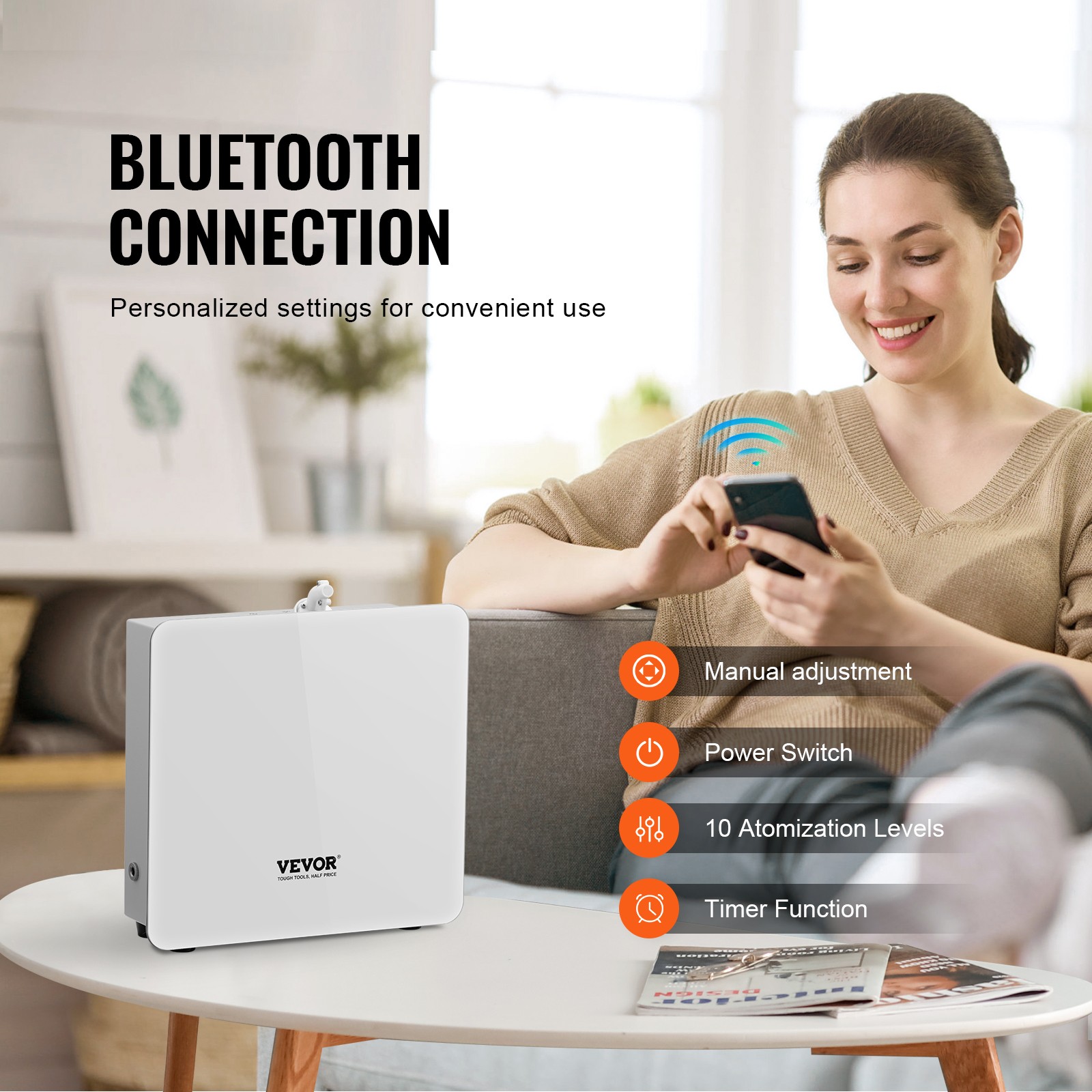 Machine à air parfumé VEVOR grand diffuseur d'air froid programmable 480ml - 4