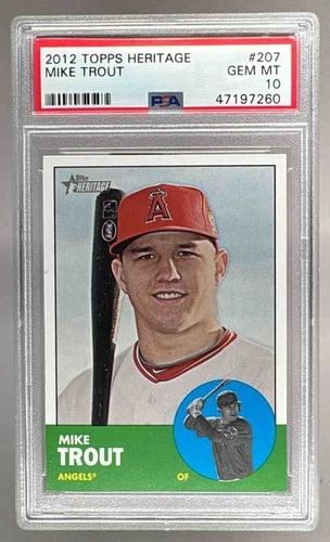 47197260 Mike Trout 2012 Topps Heritage #207 PSA 10