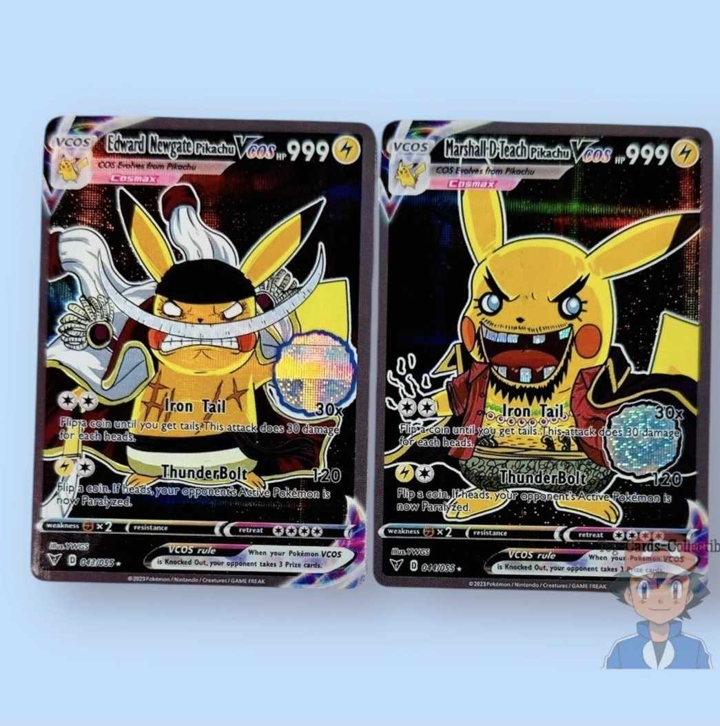Pokémon Card+ ONE PIECE Card Pikachu One Piece LUFFY + Black Beard Newgate, Teach Doujin ACG