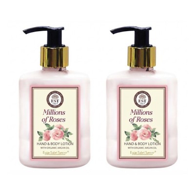 Millions of Roses Body Lotion with Argan Oil by EST 1923 - 250mL Each, 2 Pack