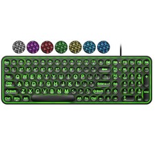 EDJO Large Print Backlit Keyboard,USB Wired Lighted Computer Keyboard with 7-...