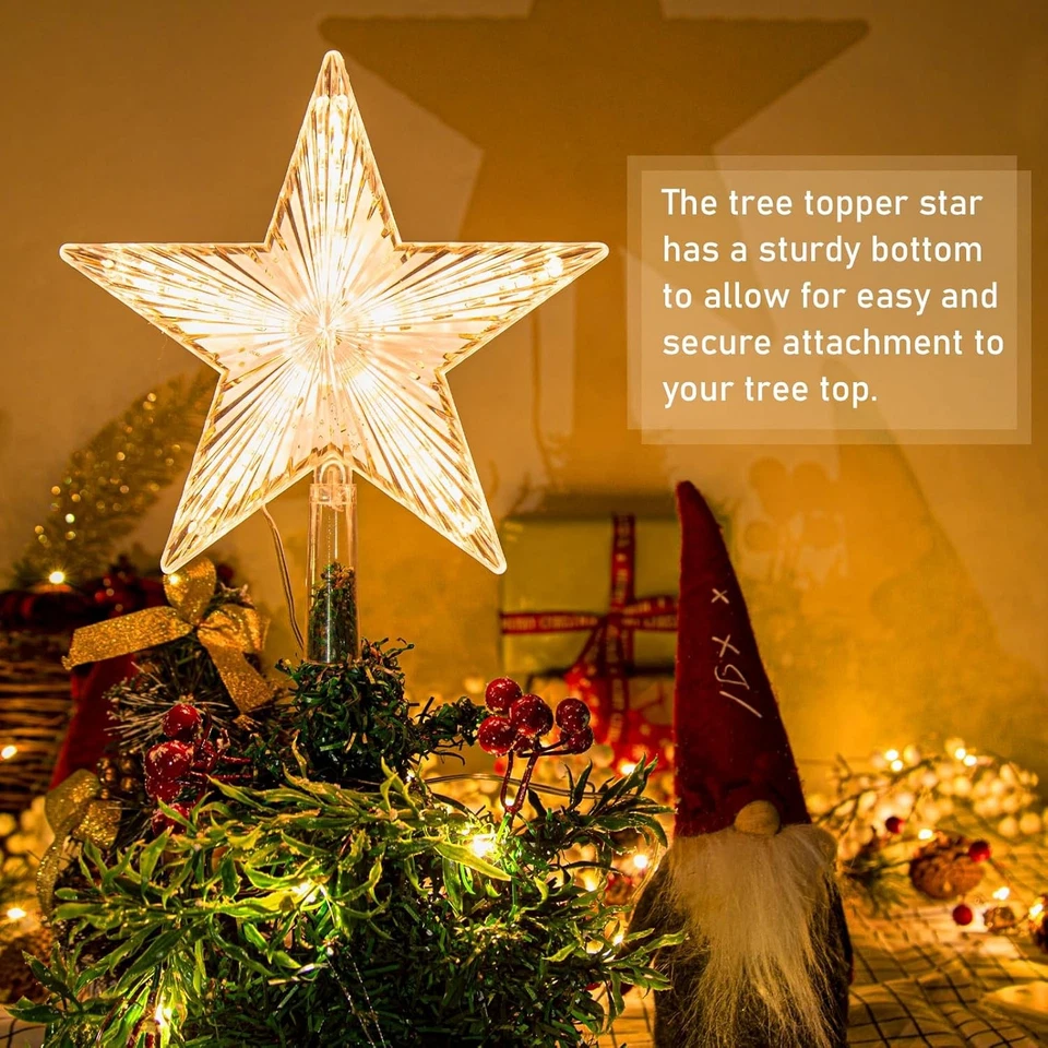LED Weihnachtsbaumspitze Stern Lichter Christbaumspitze Tannenbaum Stern Licht - Bild 4 von 4