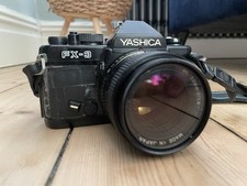 Yashica FX-3 35mm Film Camera + ML 50mm Lens C/Y Mount – Working – Strap