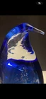Vintage Blenko Blue & Clear Blown Glass Emperor  Penguin Beautiful Craftmenship