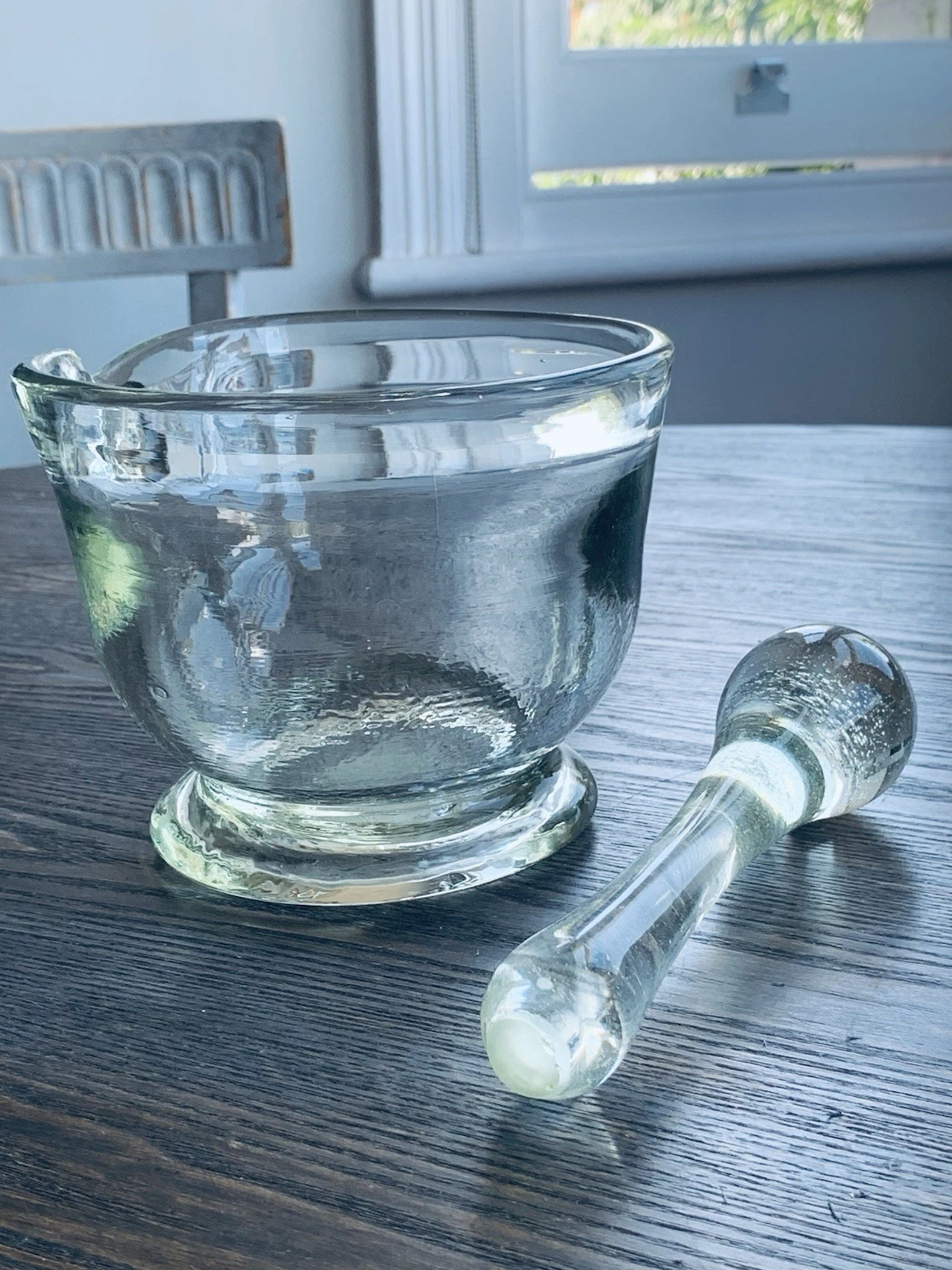 Late 19th Century Blown Glass Pestle & Mortar / Apothecary Bowl