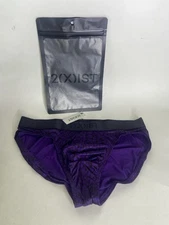 2xist Sexy Sliq Ultra Low Rise Brief Underwear Geometric Purple Mens Size S