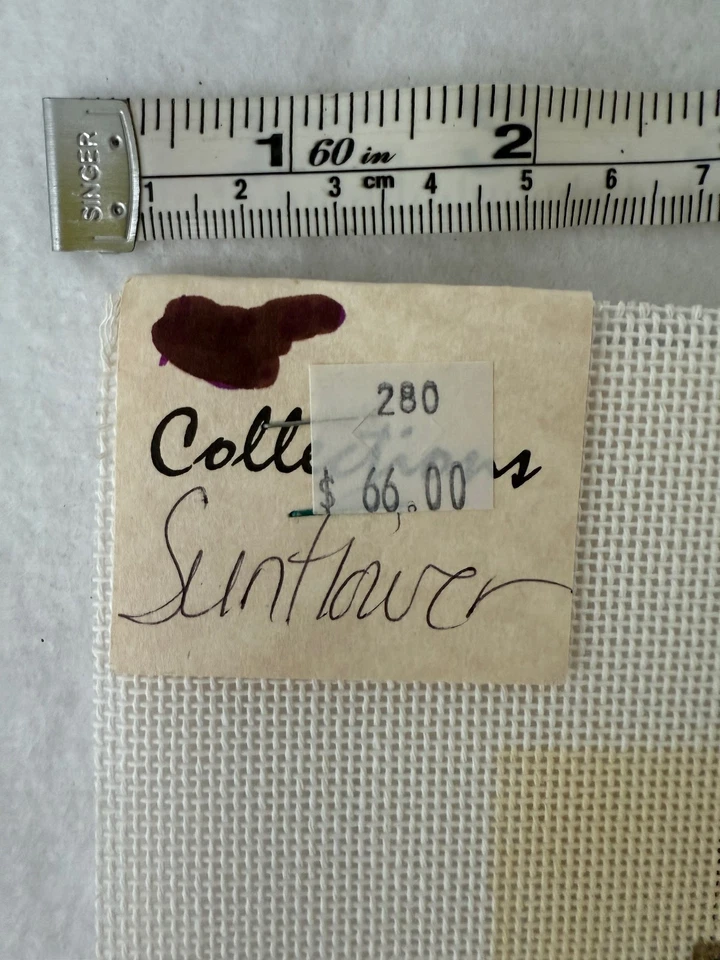 Collections SUNFLOWER painted needlepoint canvas + stitch guide NEW - Image 2 of 3