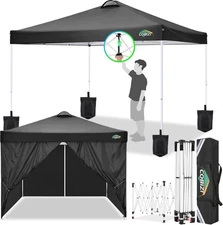 10x10 Pop Up Canopy Tent with 4 Removable Sidewalls，One Push Setup Waterproof