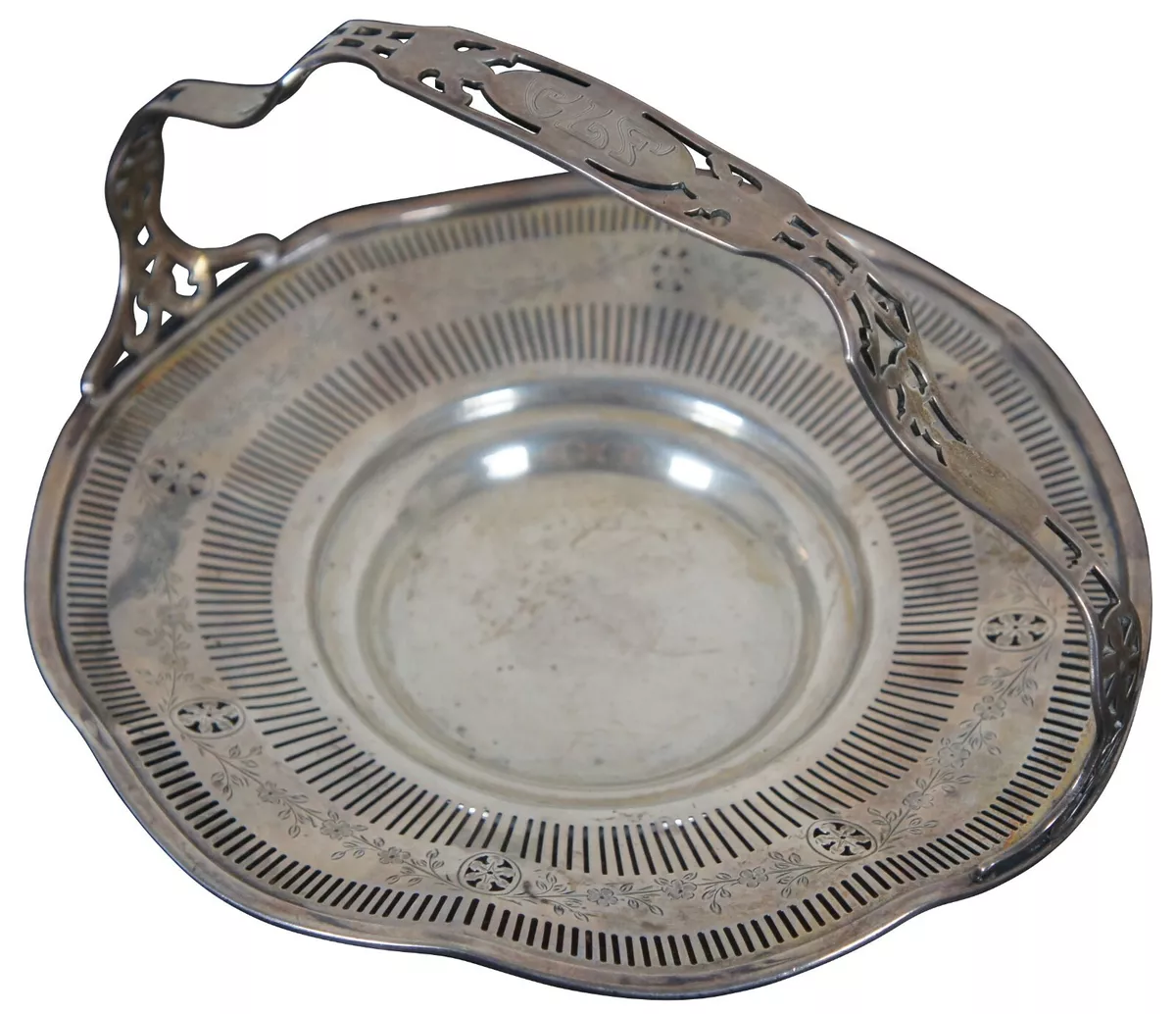 Antique Edwardian Reticulated Gorham Sterling Silver Bread Cake