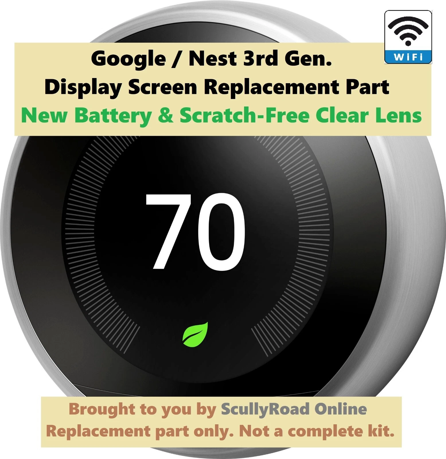 PART Google Nest 3rd Generation Learning Stainless Steel Program Thermostat A+