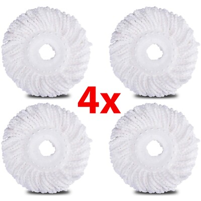 4 x SPIN MOP UND EIMER 360° Ersatz Mop Kopf Mikrofaser