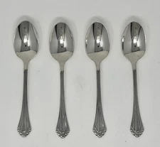 Oneida Marquette Set of 4 Dinner/ Oval Bowl Soup Spoons 18/8 Stainless Flatware