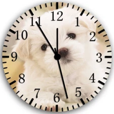 Cute Maltese Frameless Borderless Wall Clock Nice For Gifts or Decor W156