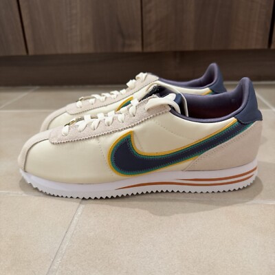 Nike Cortez Basic Prem Coconut Milk Thunder Blue DJ5183-100 Size 9.5