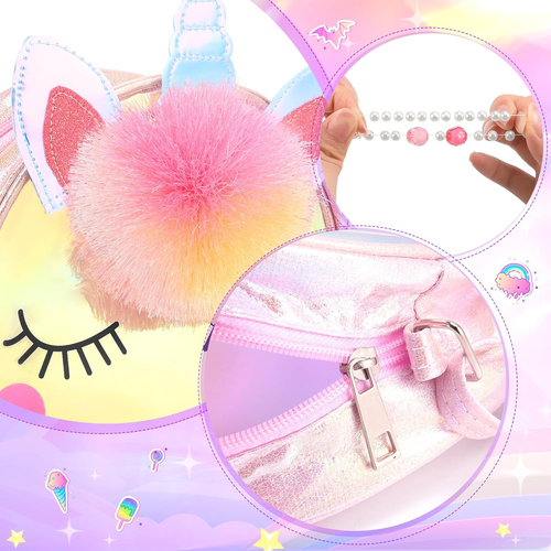 Unicorn Gifts for Girls Age 3-8,Kids Jewellery Sets Unicorn Toys for 4 5 6 Year - Picture 6 of 12