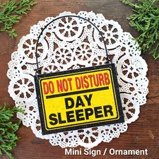  Mini Sign DO NOT DISTURB Day Sleeper Fits over Door Knob night worker swing USA