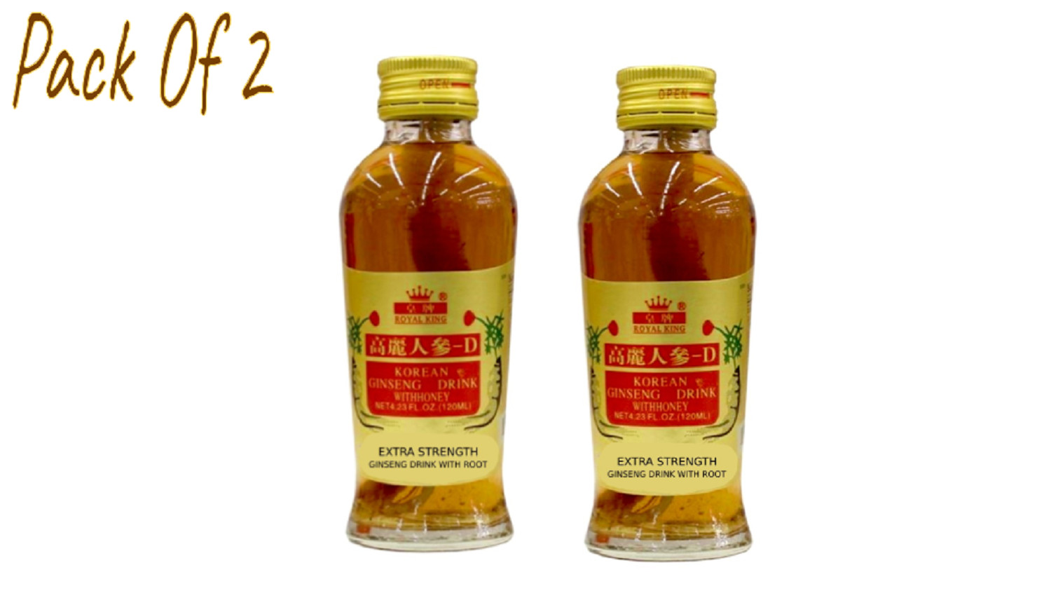 Korean Ginseng Drink with Honey 4.23 oz 120 ml Each Extra St