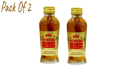 Korean Ginseng Drink with Honey 4.23 oz 120 ml Each Extra Strength 2pk