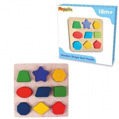 Baby Kleinkind bunte Holzformsortierer Sortierpuzzle Lernspielzeug Geschenk
