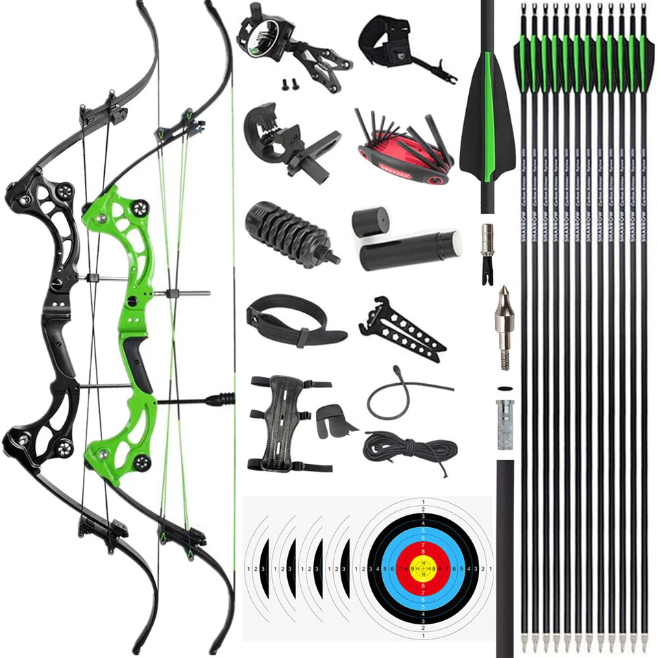 MILAEM Compound Bow Archery 40-55lbs Recurve Bow Hunting Fishing Target Shooting 320FPS