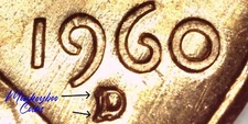 1960 D Lincoln Wheat Cent - Repunched Mint Mark Variety RPM-007- Rare Error Coin