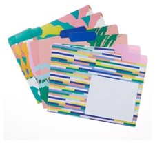 Pen Gear Durable Poly File Folders, 6 Count, 16 Tab Stickers, Letter Size, NEW