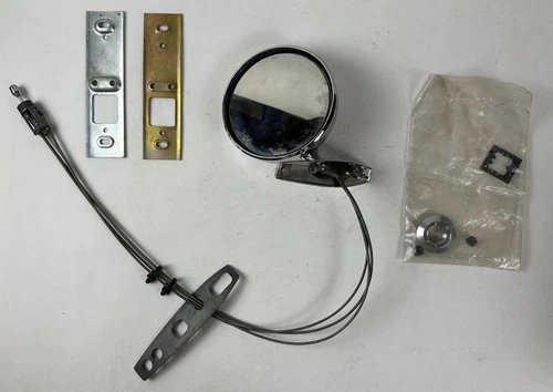 NOS Mopar Door Mirror Left Round Remote Control 1971-2 B Body Models #3586643