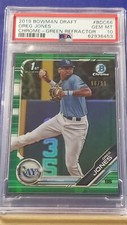 Greg Jones - 2019 Bowman Draft Chrome Green Refractor   PSA 10  #96/99