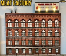 O Scale MEAT FACTORY - Building Flat/ front w/LED - scratch built Lionel MTH