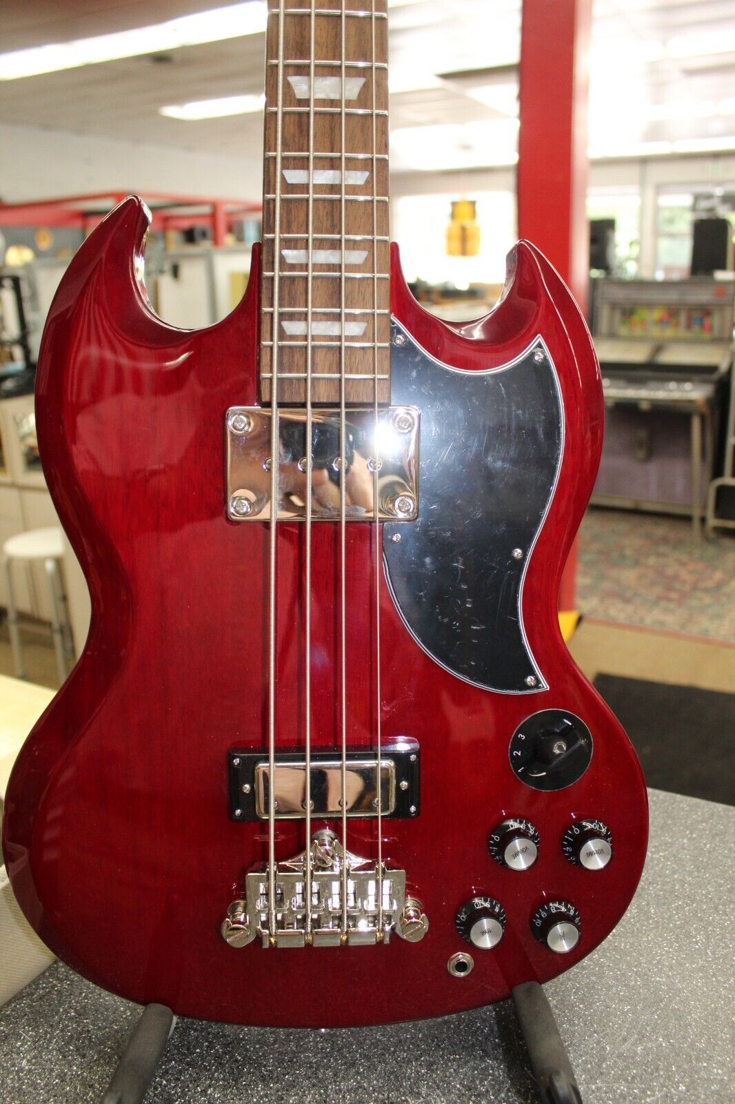 Epiphone Model EB-3 4-String SG Electric Bass Guitar in Cherry Finish EBG3CHCH1