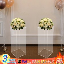 25 25 60cm Clear Acrylic Display Stand Flower Stand Wedding Birthday Party 2PCS