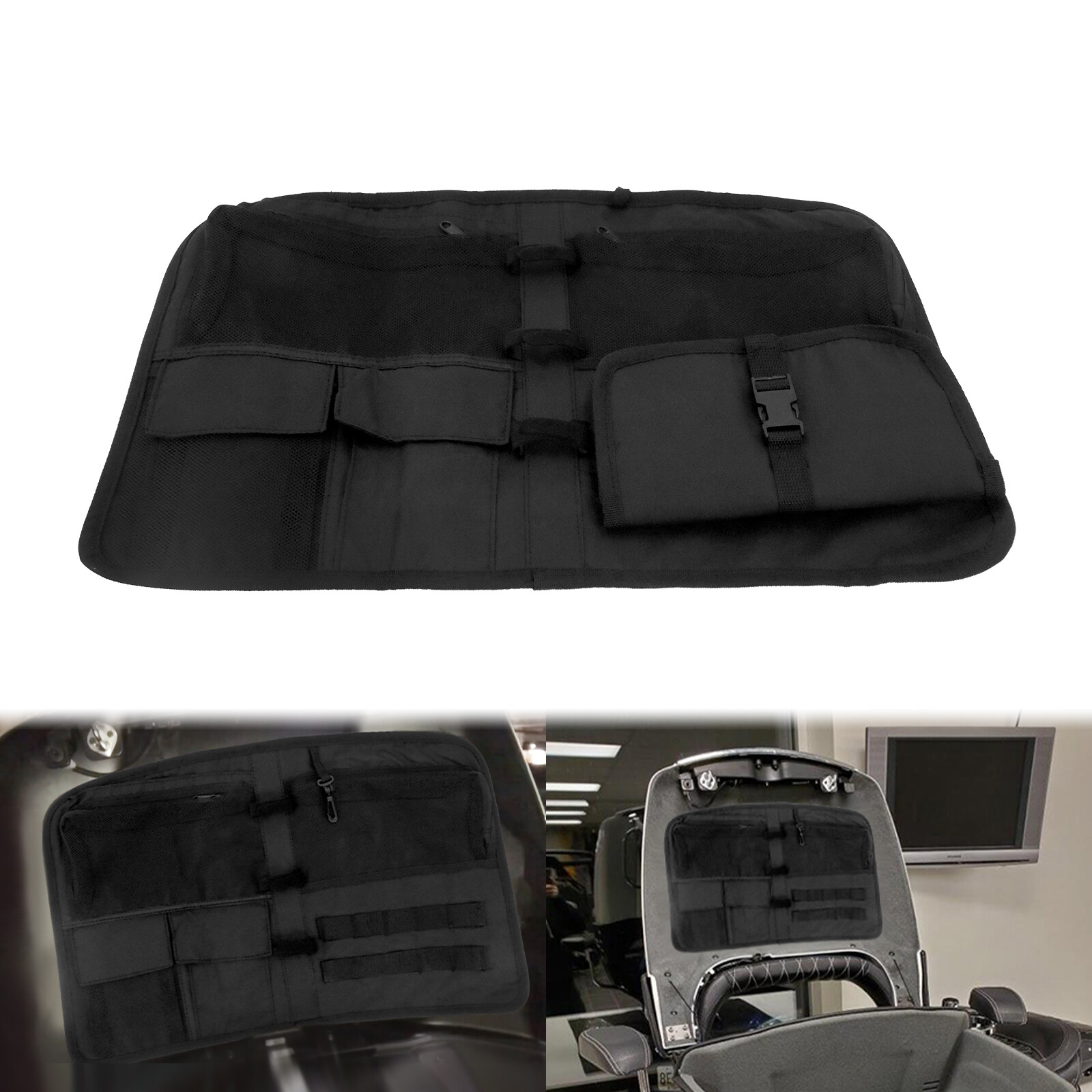 1X Black Tour Trunk Lid Organizer Bag Fit For Indian Roadmaster Chieftain 15-21