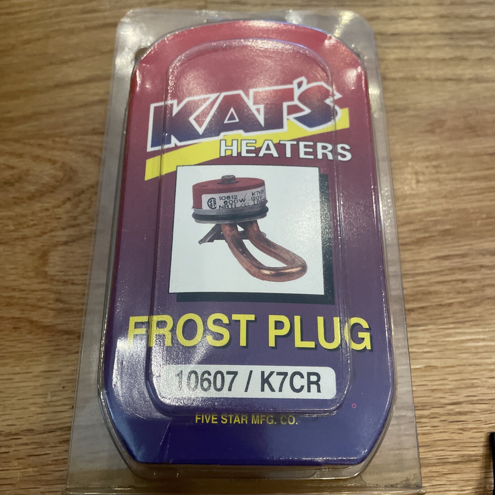 KAT'S ENGINE BLOCK HEATER K7CR 10607 frost plug 600W-120V, B1