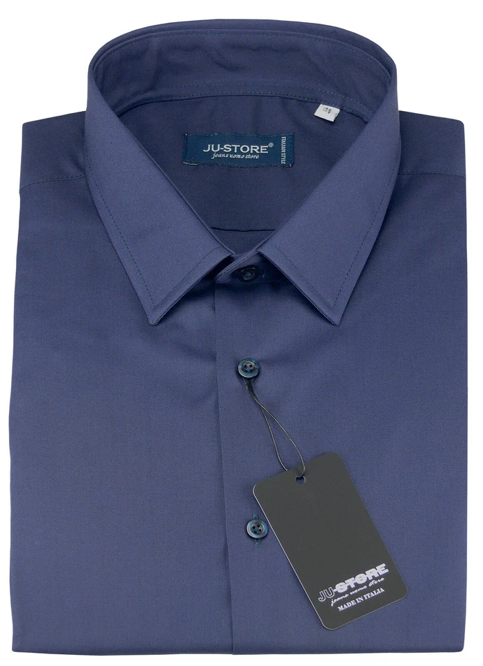 Camicia da uomo Taglie Forti stretch cotone elasticizzato manica lunga tg 39/55 - Immagine 2 di 4