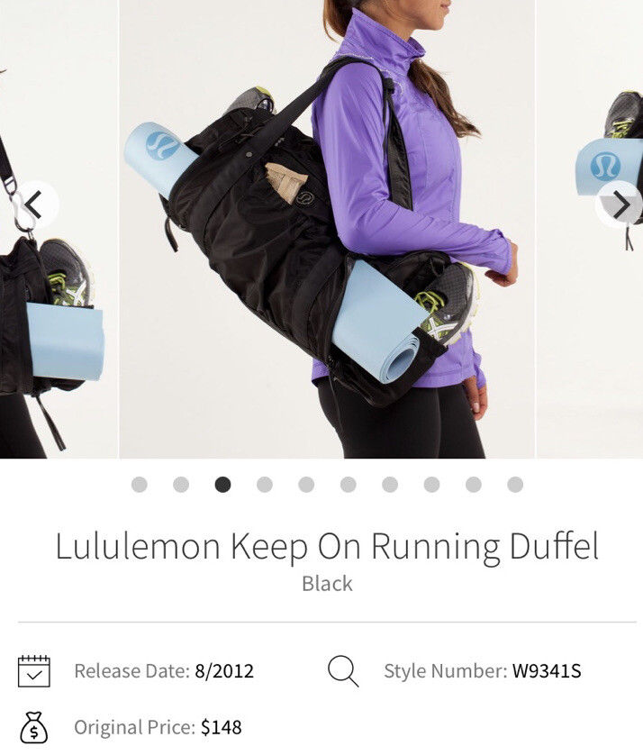Lululemon Keep On Running Black Duffle Gym Yoga Bag | eBay Lululemon Keep On Running Black Duffle Gym Yoga Bag | eBay