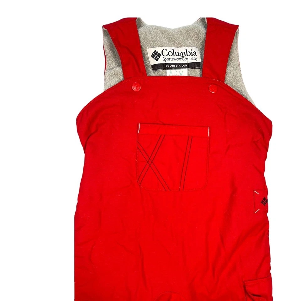 Baberos de nieve Columbia Baby Ski Salopettes rojos 100 % nailon sin mangas traje de nieve 2T Foto 3 de 4