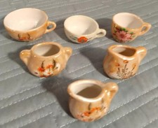 Vintage Mini Childs Tea Cups 3 Mismatched Cups 2 Creamers Children's Lusterware