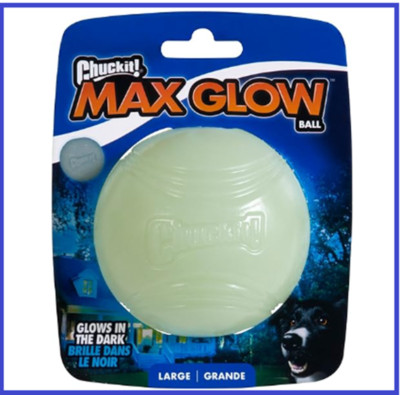 Chuckit! Max Glow Ball Dog Toy, Large (3 Inch Diameter) for Dogs 60-100 lbs,*